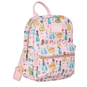 Disney Bioworld Pink Princess Backpack Belle Jasmine Tiana Ariel Snow White NWT